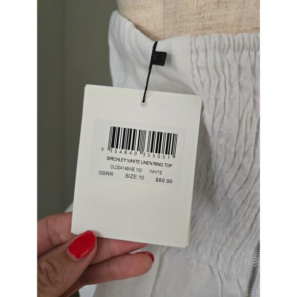 NWT Dissh Birchley White Linen Ring Strapless Top Size US 6 - Picture 5 of 5